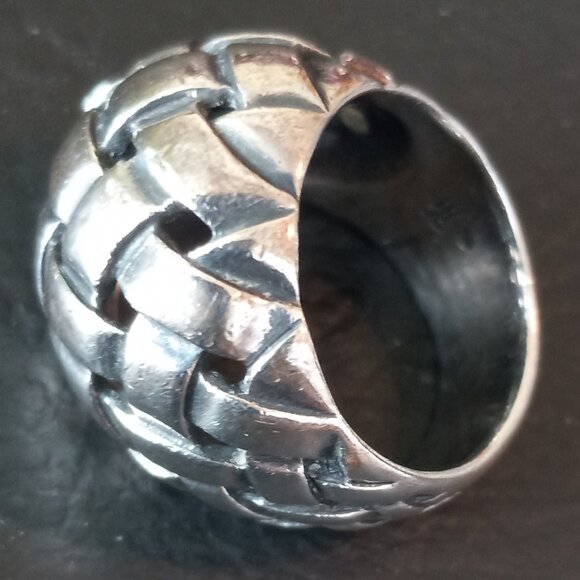 James Avery Basket Weave Dome Silver Ring - Picture 4 of 7